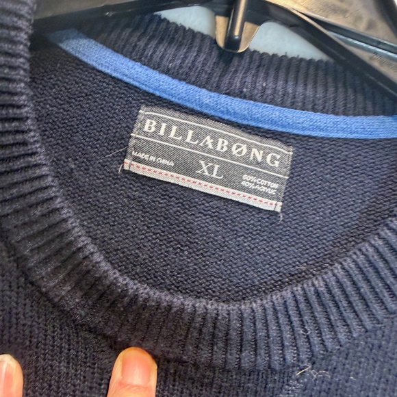 Billabong Sweater Mens Size XL Multicolor Striped Cotton Blend Preppy Rugby Crew - Picture 4 of 9